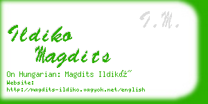 ildiko magdits business card